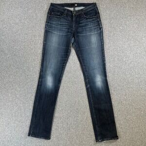 David Kahn Jeans Womens 27 Nikki Straight Leg Winston Dark Blue Made in USA